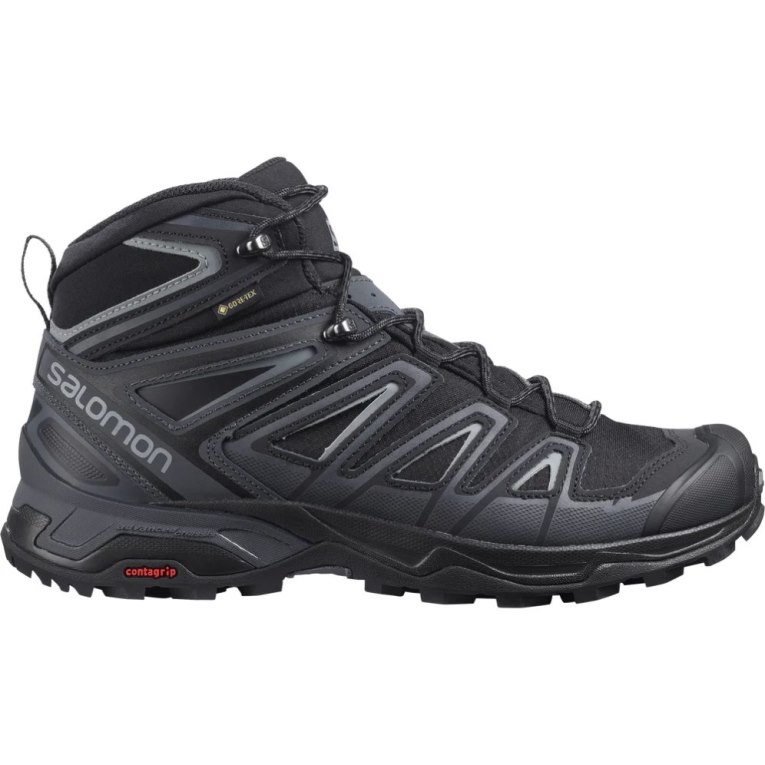 Botas Caminhada Salomon X Ultra 3 Mid GTX Masculino Pretas | PT U47658